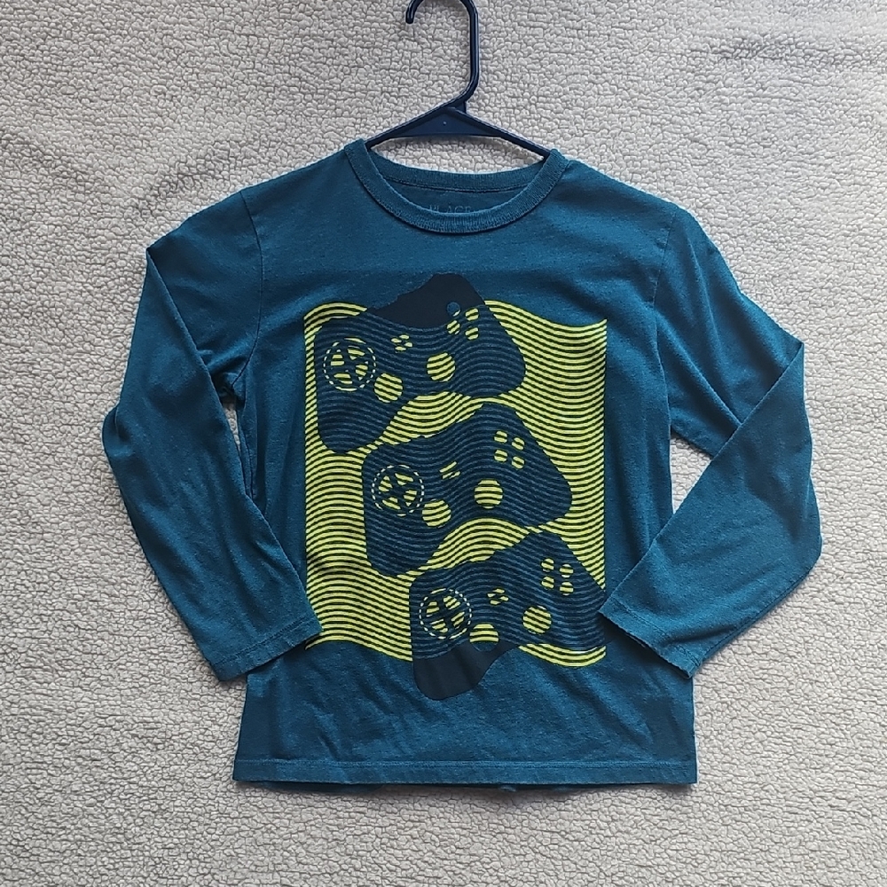 The Children's Place Teal and Yellow Gamer Long Sleeve Tee